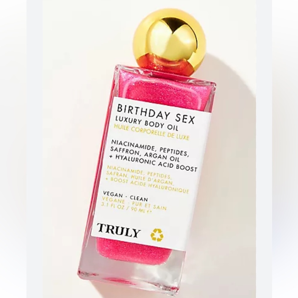 TRULY Birthday Sex Luxury Body Oil Vegan Hyaluronic Acid Boost 3.1 Oz / 90ML